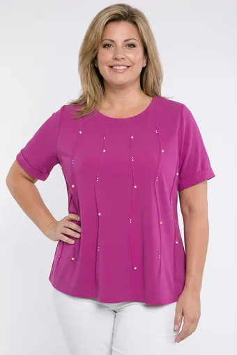 Ljubičasta bluza s biserima