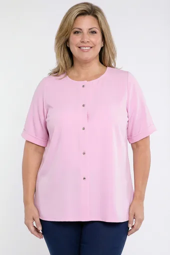 Svijetloružičasta bluza na kopčanje