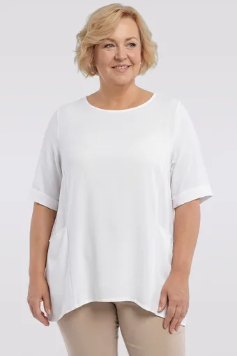 Bijela tunika s džepovima