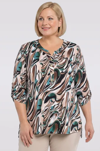 Bluza sa zelenim i smeđim uzorcima