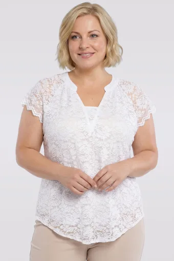 Bijela čipkasta bluza