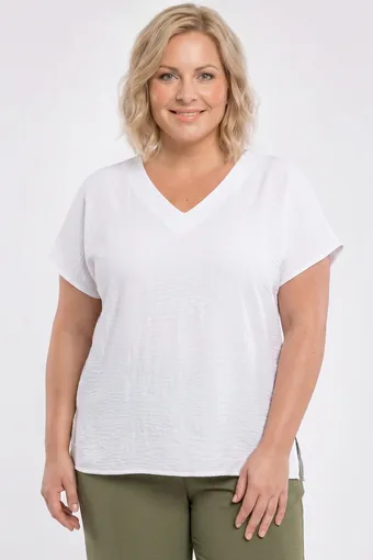 Bijela bluza s V-izrezom