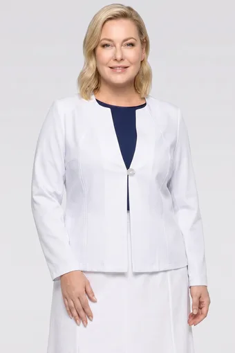 Bijela lanena sako s džepovima