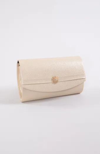 Zlatna biserna clutch torbica s ukrasom