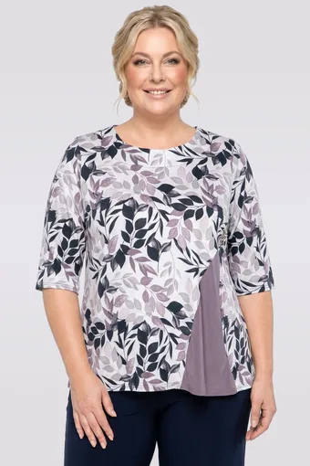 Svijetloljubičasta bluza s umetkom od lišća
