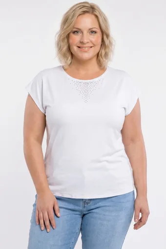 Bijela bluza sa zvjezdanim suzama u stilu šišmiša