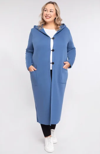 Plava duga topla bluza s gumbima