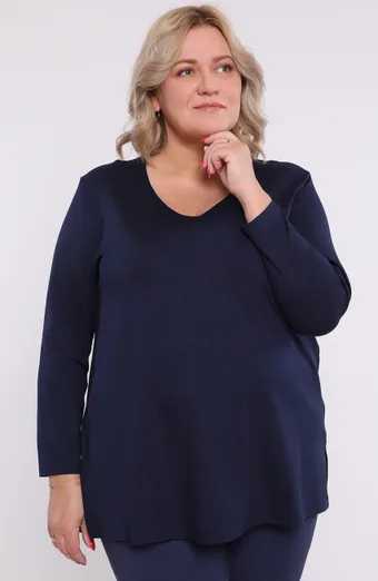 Tamnoplava bluza od viskoze