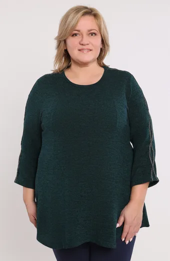 Zelena topla bluza sa srebrnim uzorkom