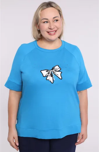 Plava bluza s aplikacijom