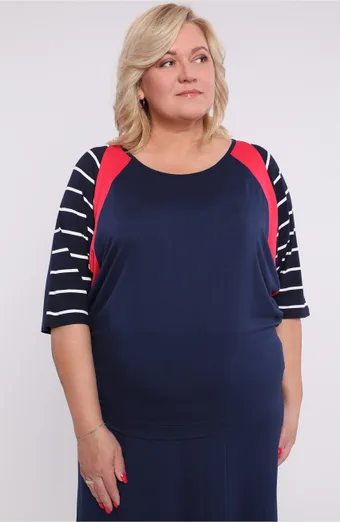 Tamnoplava prugasta bluza