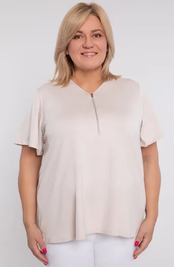 Bež bluza s patentnim zatvaračem