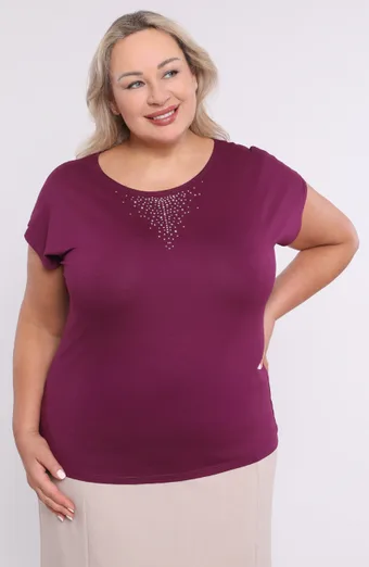 Ljubičasta bluza s krilima šišmiša i srebrnim ukrasima