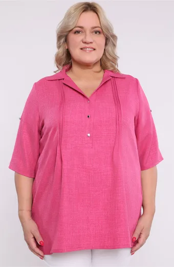 Ružičasta bluza na kopčanje