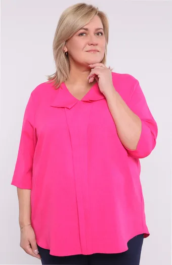 Lanena široka bluza u ružičastoj boji