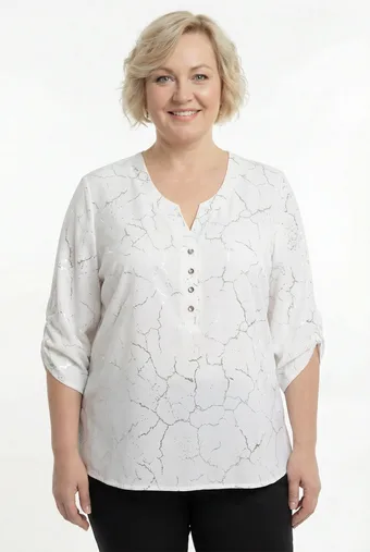 Bijela bluza sa srebrnim uzorkom