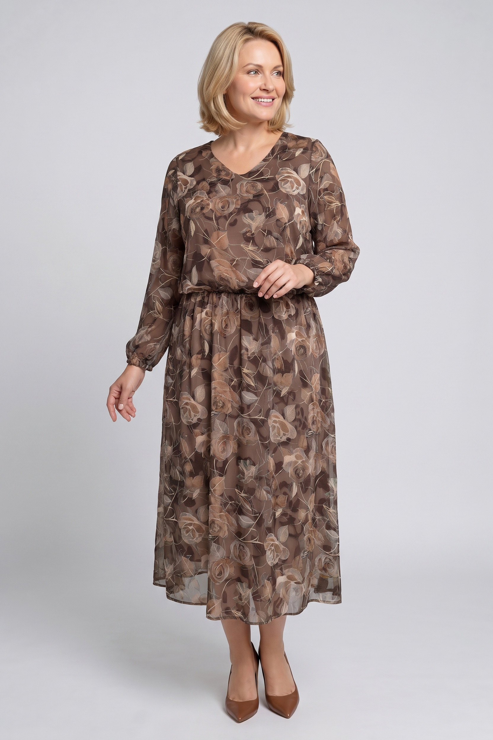 copy of Tamnosmeđa haljina s leopard printom