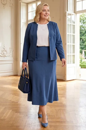 Plava lanena suknja