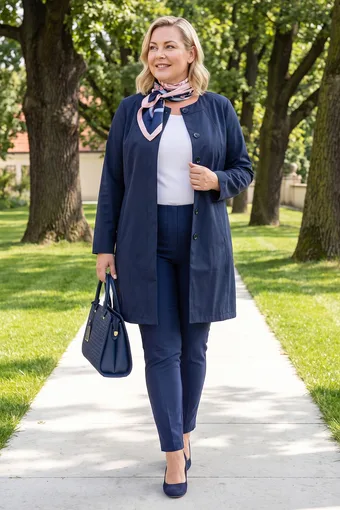 Elegantni tamnoplavi kaput