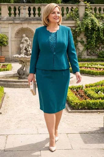Zeleno peplum odijelo od tri dijela
