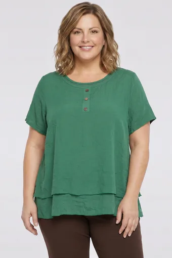 Zelena jednobojna bluza s gumbima