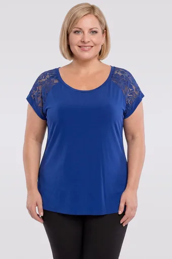 Bluza boje kukuruza s čipkastim rukavima