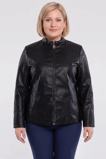 Crna biker jakna od eko kože