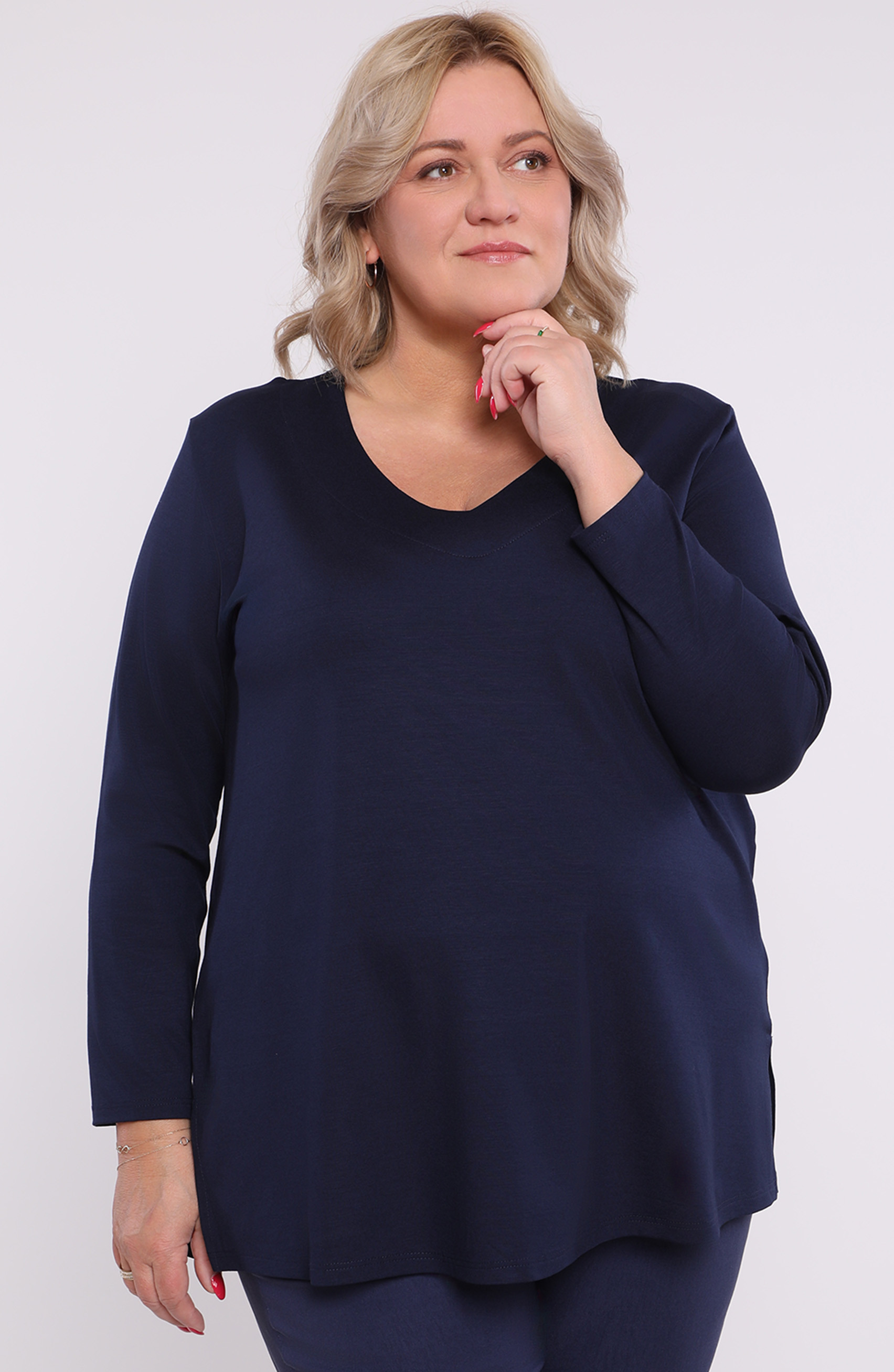 Tamnoplava bluza od viskoze