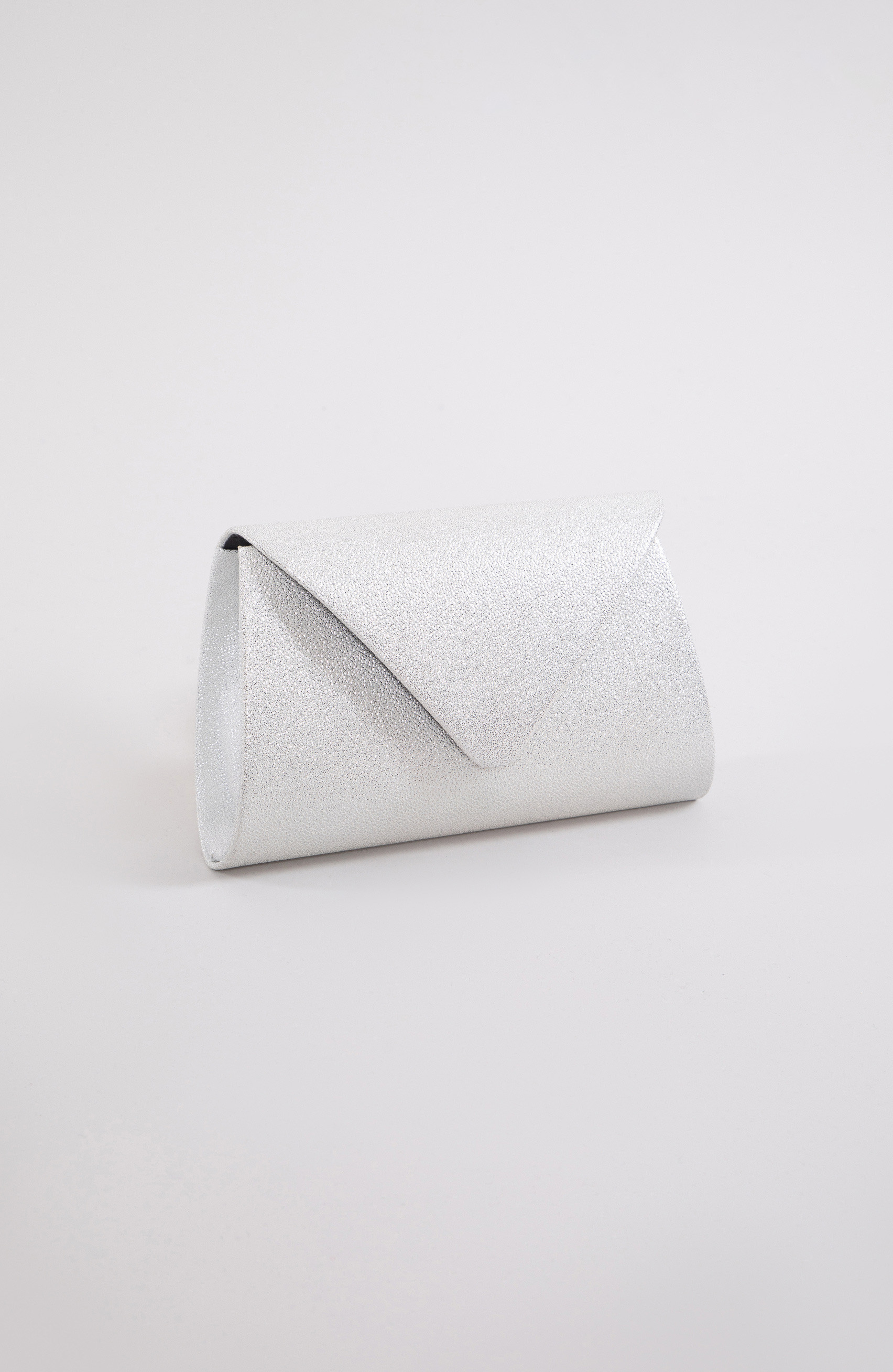 Srebrna šljokičasta clutch torbica