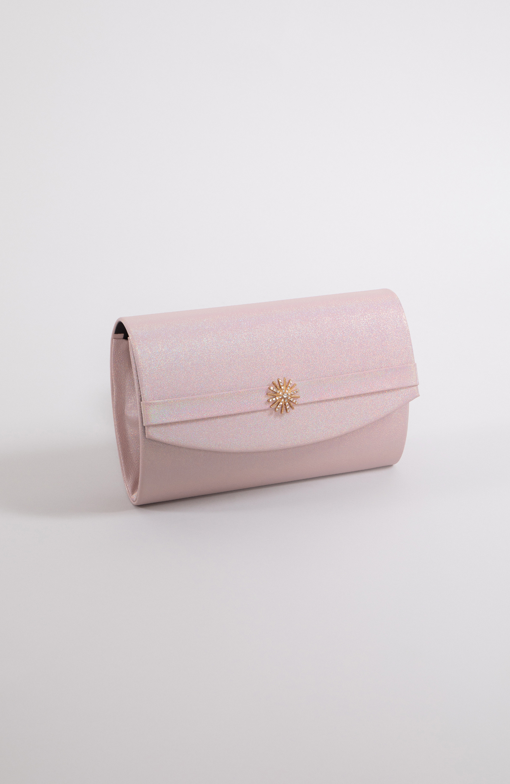 Ružičasta biserna clutch torbica s ukrasom